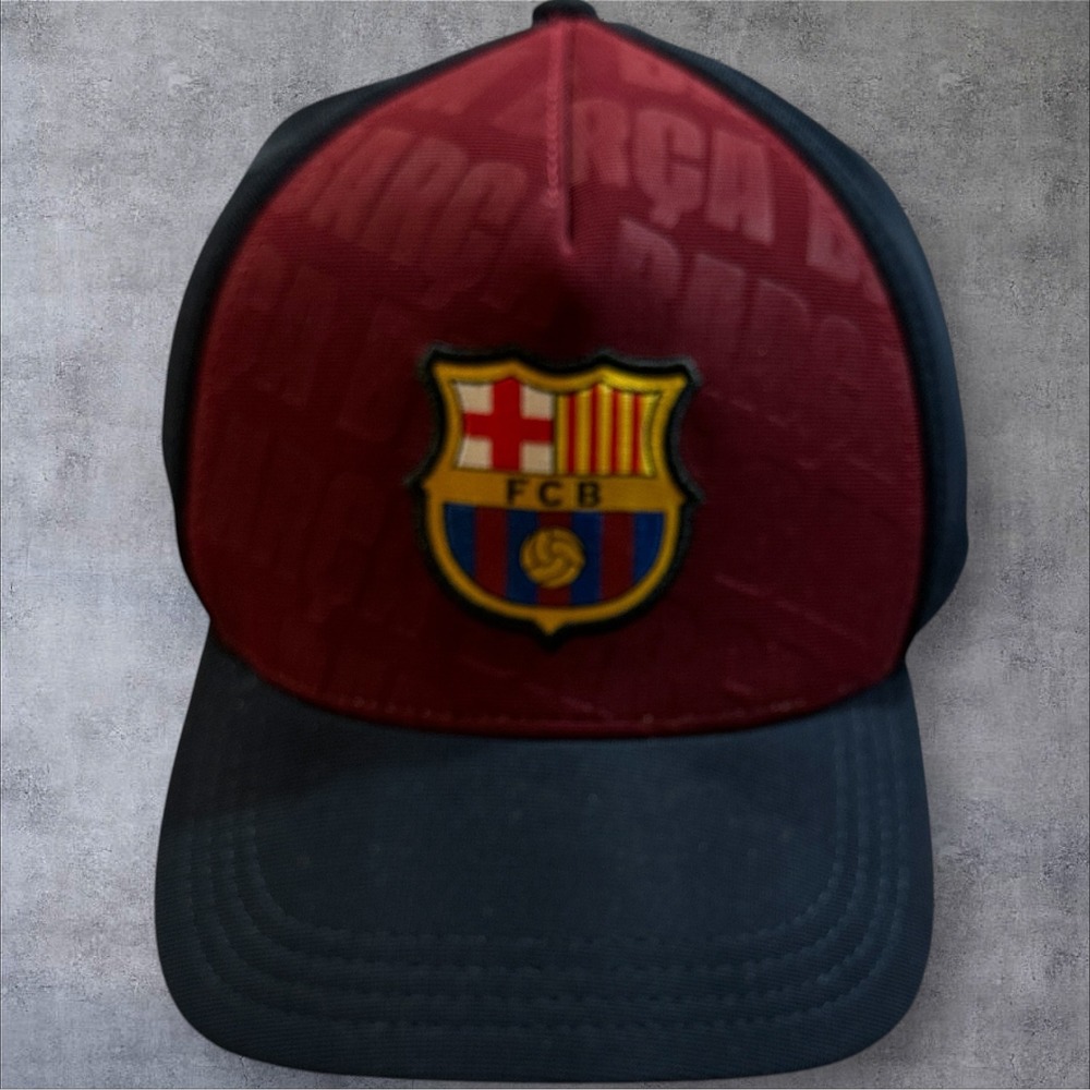 FC Barcelona Hat Men's OS Maroon Blue Barca Crest Soccer Cap World Cup Spain